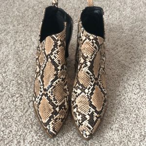 Snakeskin booties